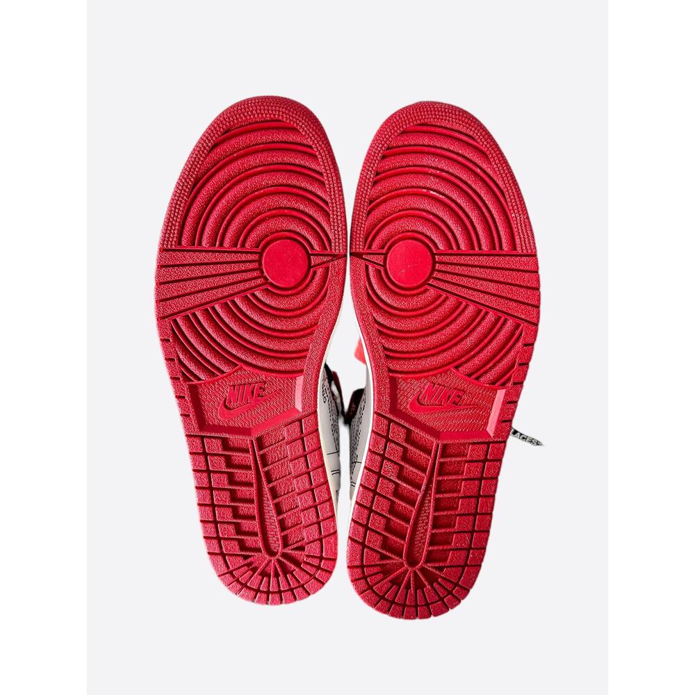 Nike Off-White Red Chicago Jordan 1 Hightop Sneakers - Picture 5 of 7